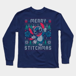 Merry Stitchmas Funny Cute Christmas Gift Long Sleeve T-Shirt